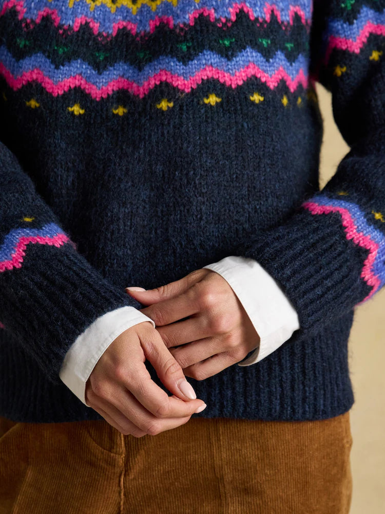 Joules Charlie Navy Fairisle Knitted Jumper