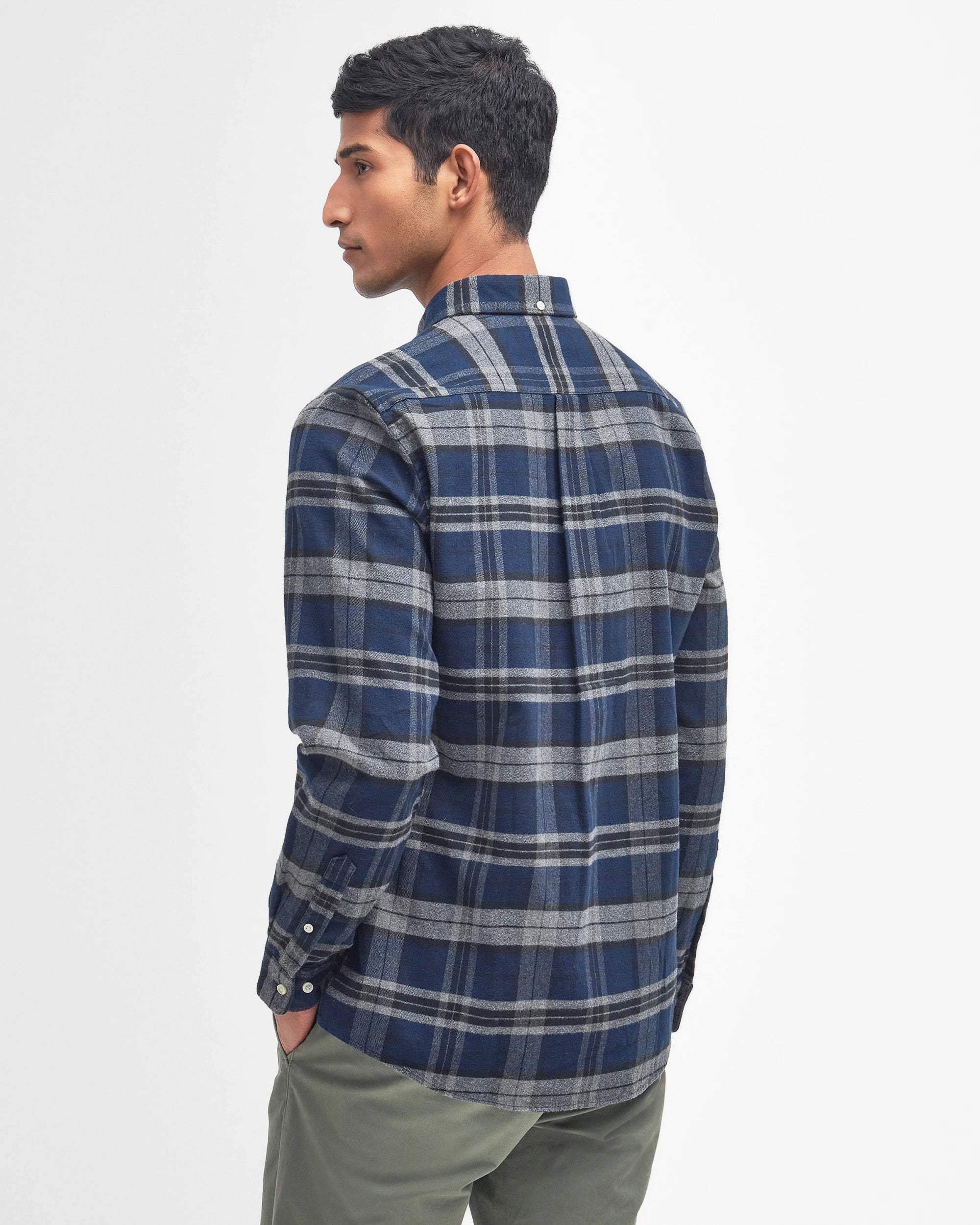 Barbour Betson Tailored Checked Shirt - Grey Marl