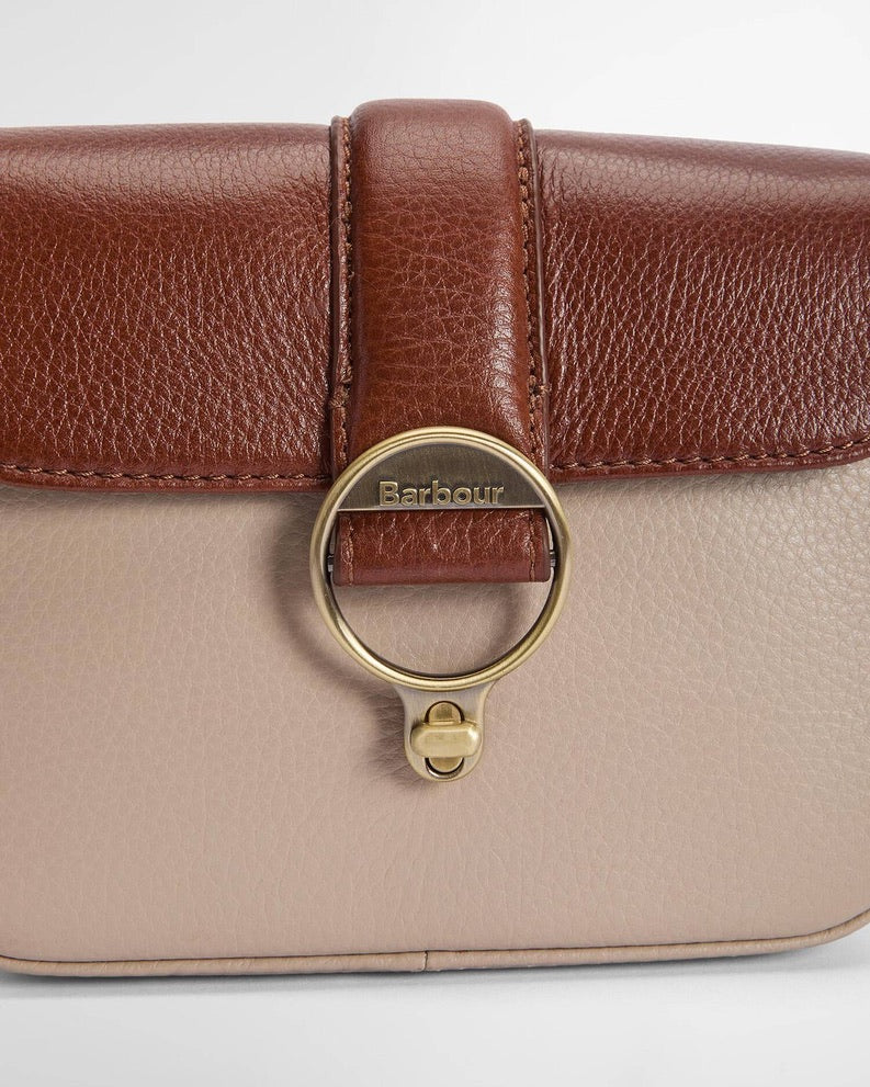 Barbour Mini Rosa Leather Crossbody Bag - Pebbled Pink/Brown