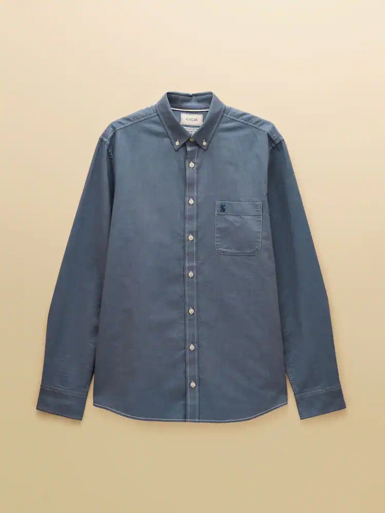 Joules Classic Fit Chambray Blue Cotton Oxford Shirt