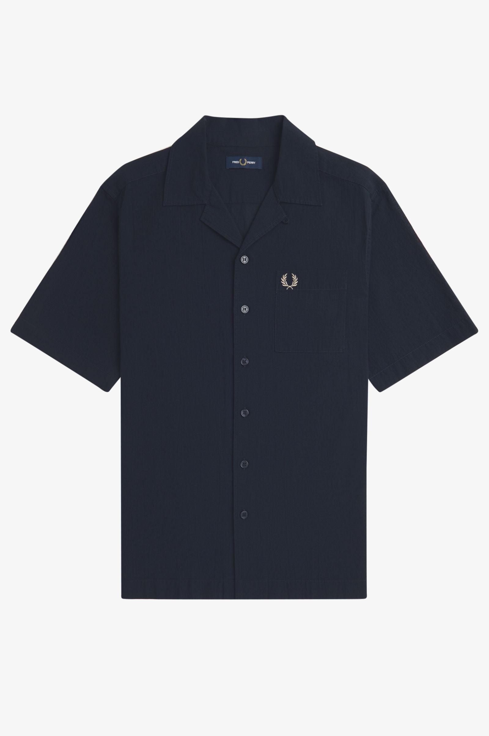Fred Perry Lightweight Texture Revere Collar Shirt - Anchor Grey