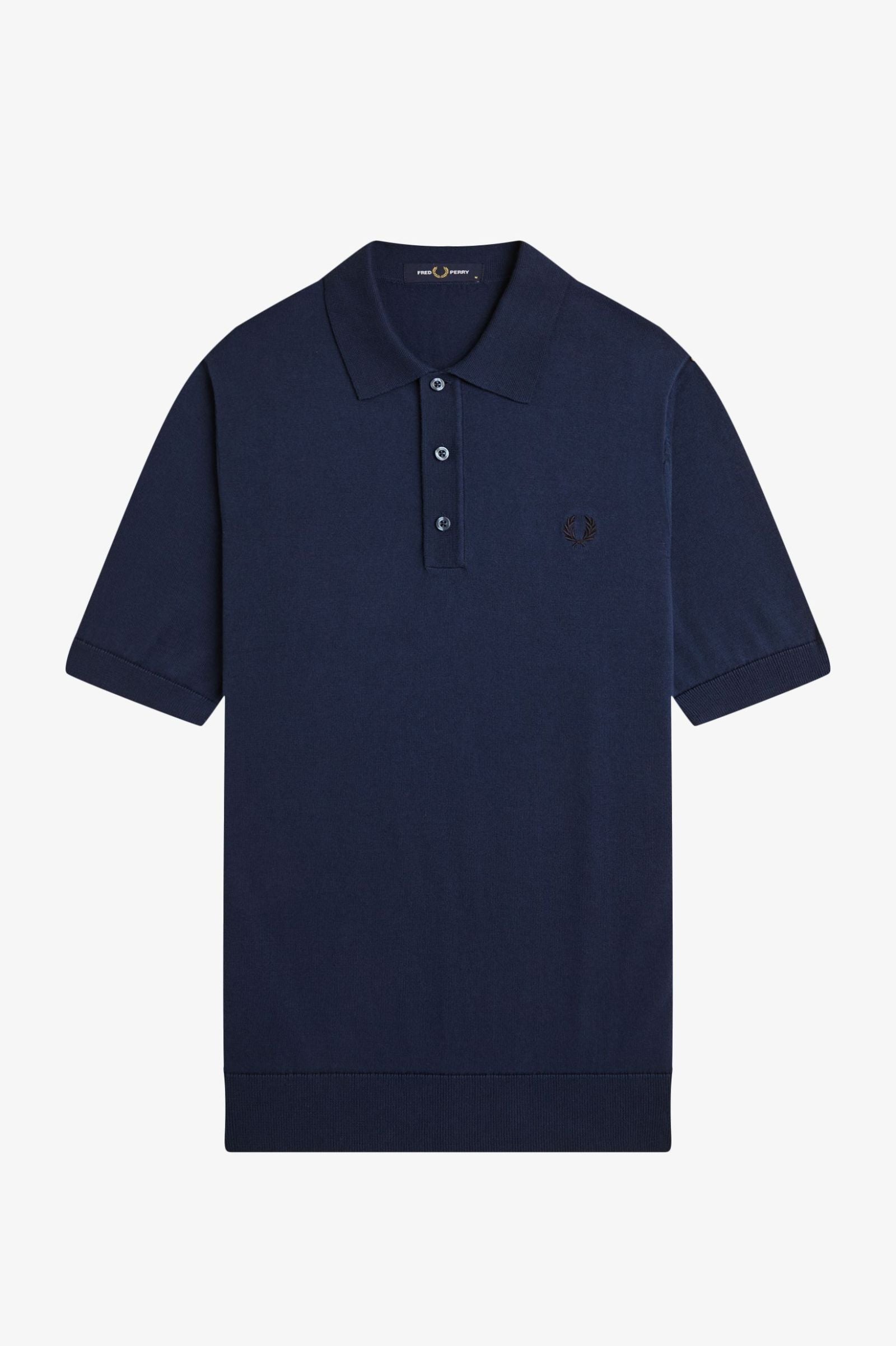 Fred Perry Cotton Knitted Shirt - Tennis Blue