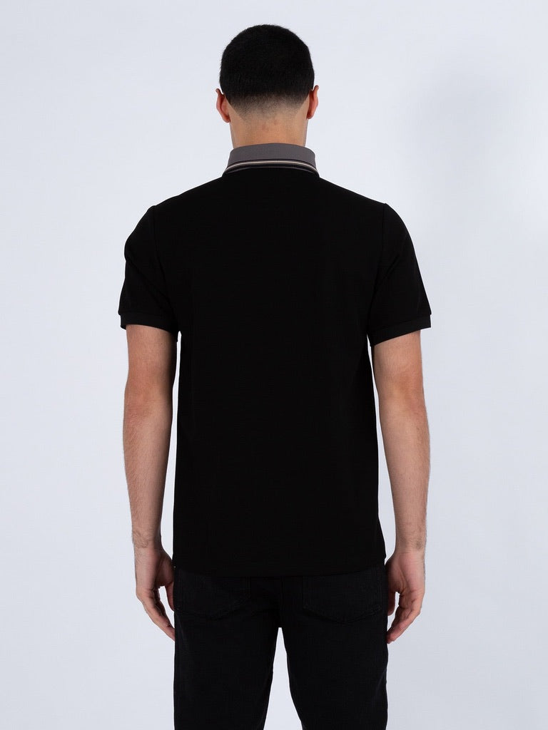 Luke Leo Tonal Polo Shirt - Black