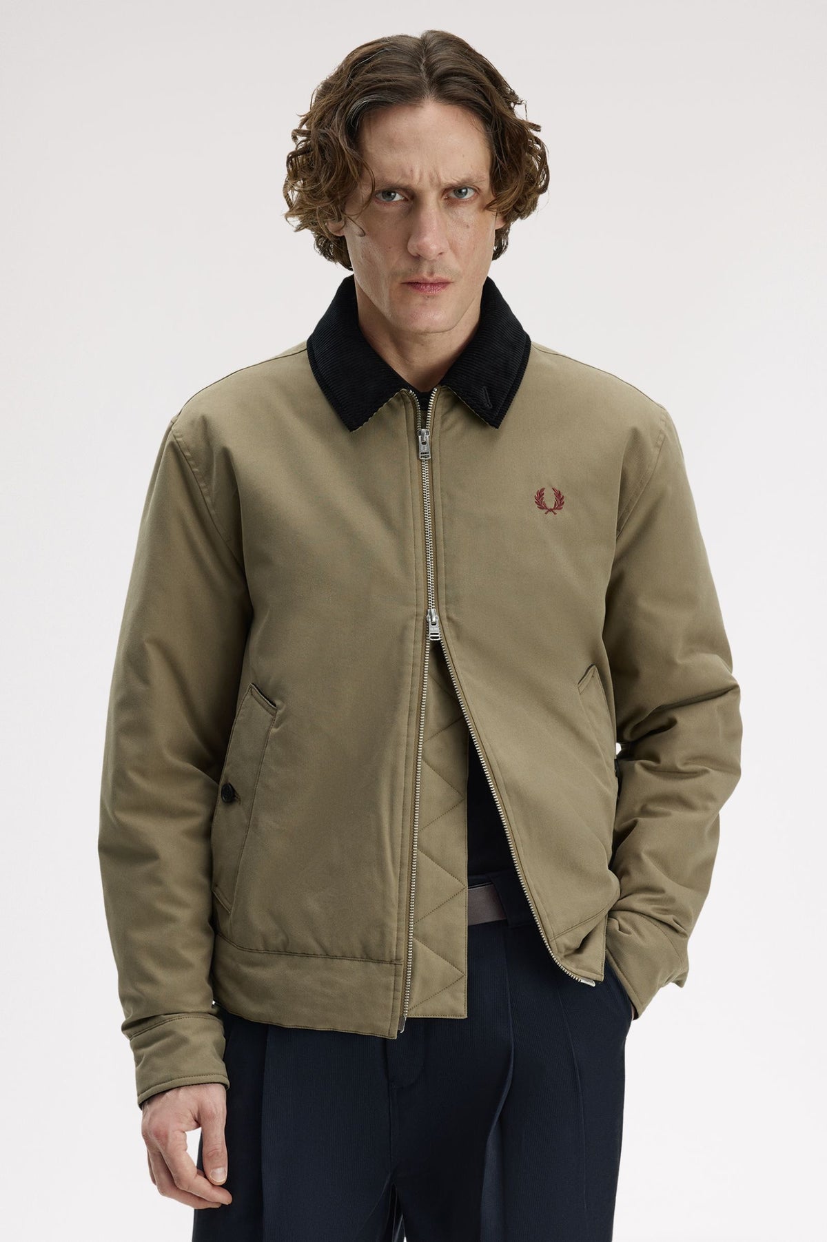 Fred Perry Cotton Caban Jacket - Golden Khaki