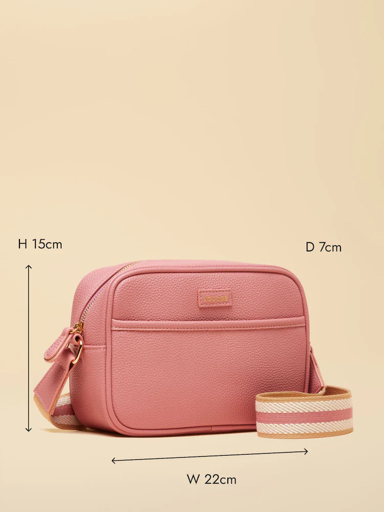 Joules Trent Pink Cross Body Bag with Adjustable Thick Strap - Pale Pink
