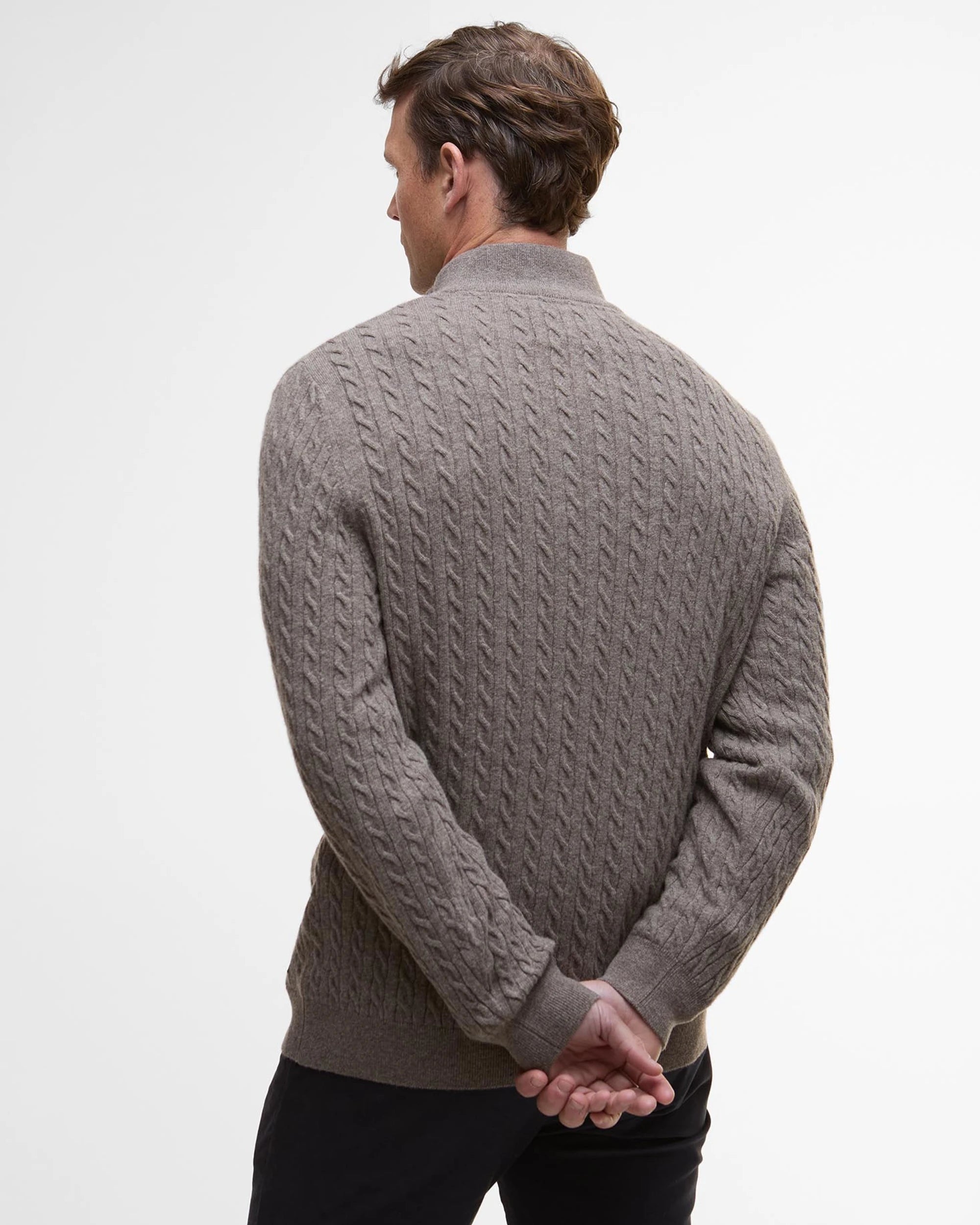 Barbour Ramsden Half Zip Knitted Jumper - Military Marl