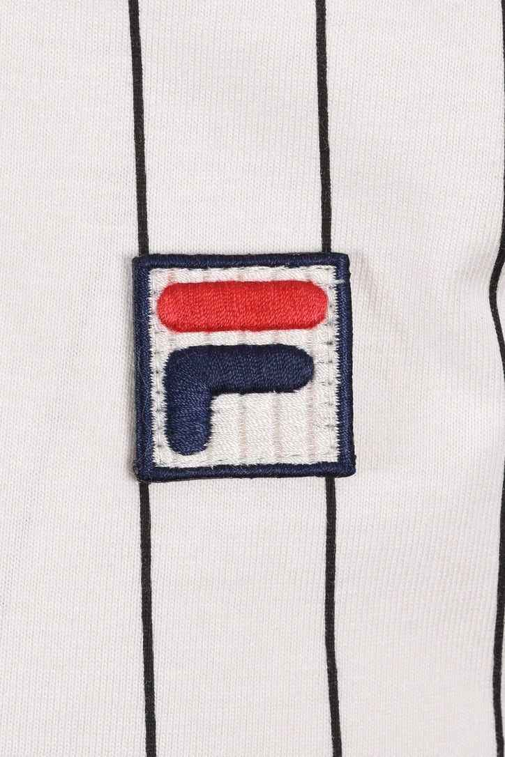 FILA Classic Vintage Striped Polo Shirt - Gardenia/ Black
