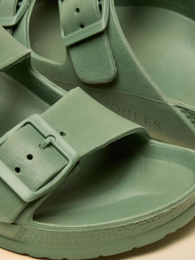 Joules Sunseeker Sage Green EVA Double Buckle Sliders