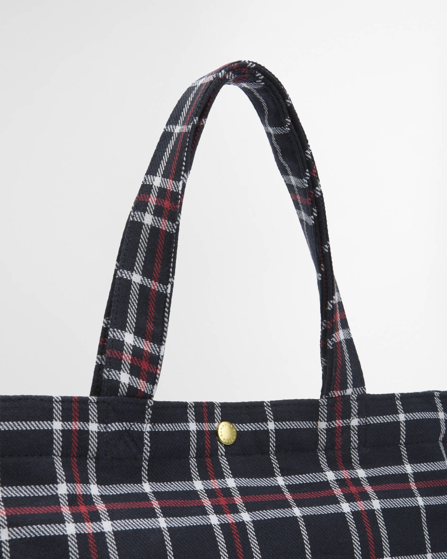 Barbour Mini Telfield Tartan Tote Bag - Navy/Red Check