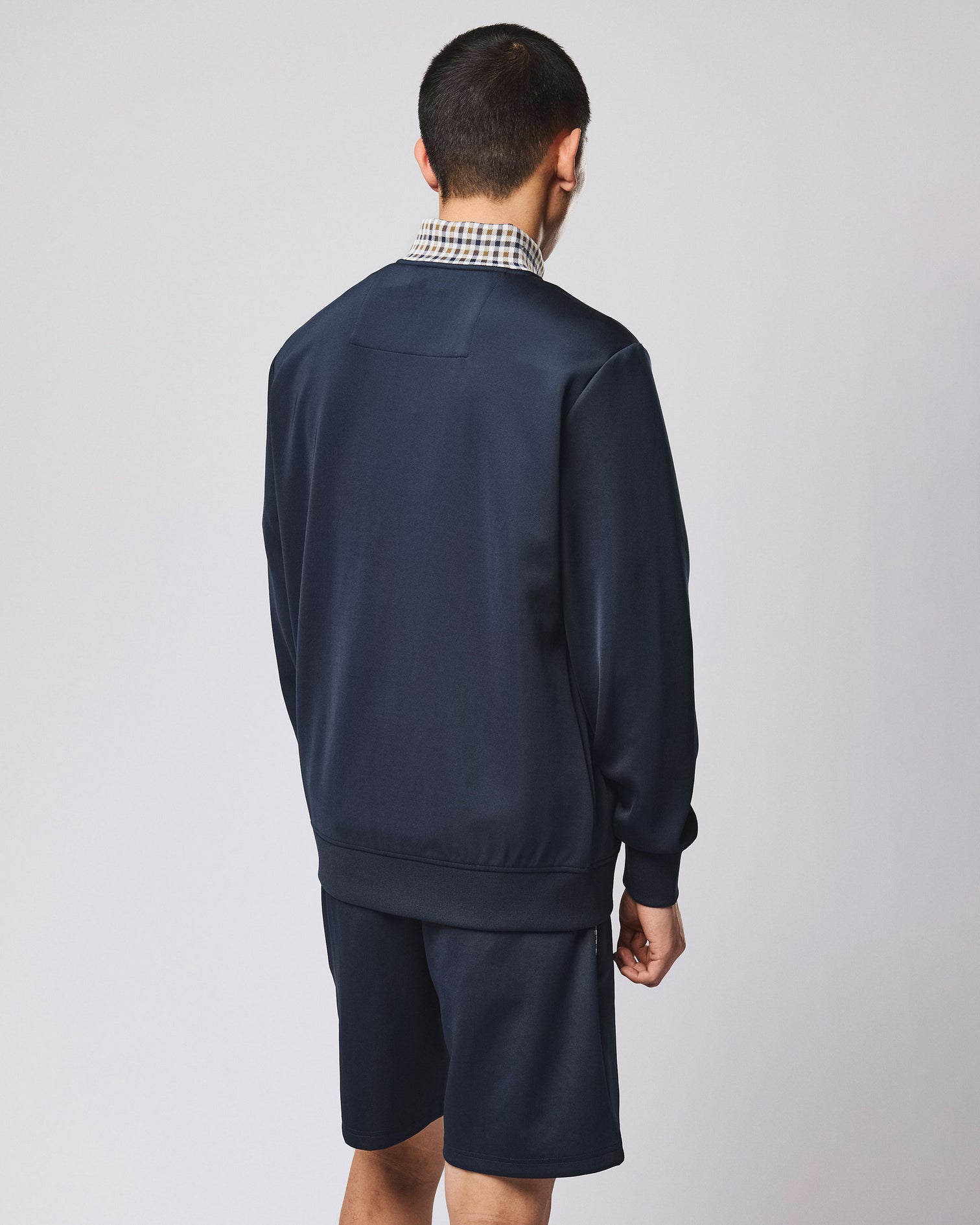 Weekend Offender Henson Jacquard Rib 1/4 Zip - Navy