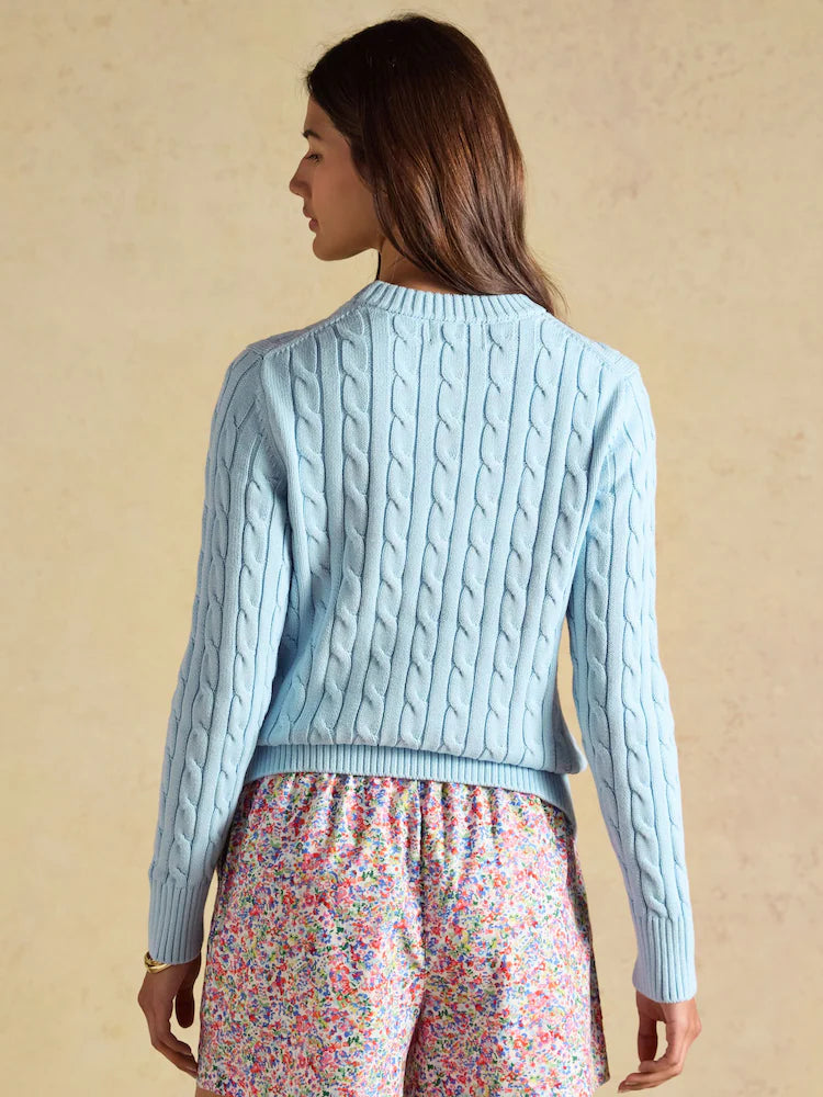 Joules Classic Cable Knit  - Ice Blue