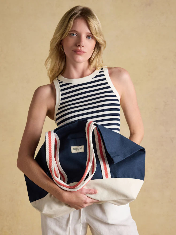 Joules Promenade Navy Canvas Tote Bag