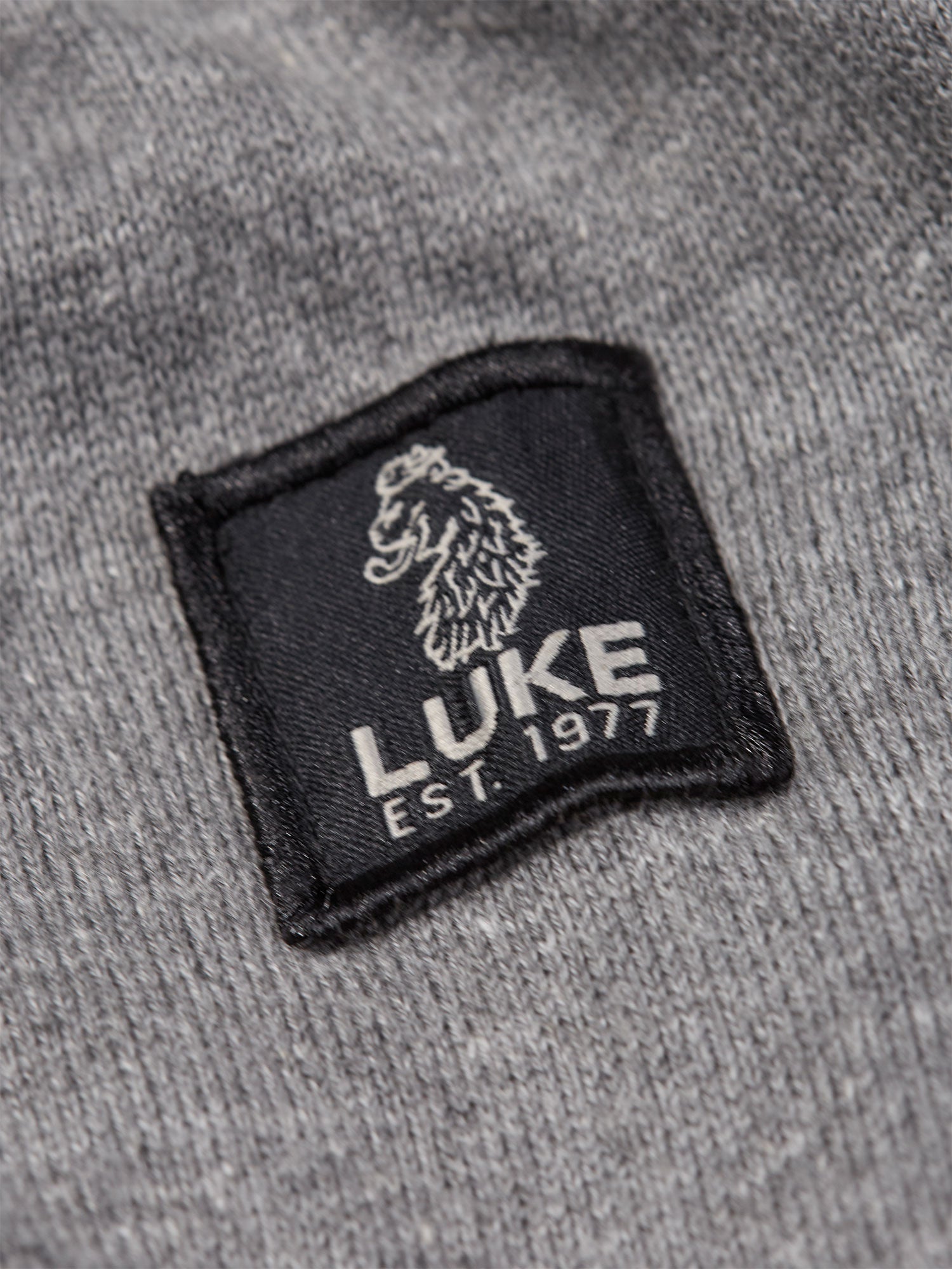 Luke 1977 Berwick Panel Crew Knit Jumper - Mid Grey