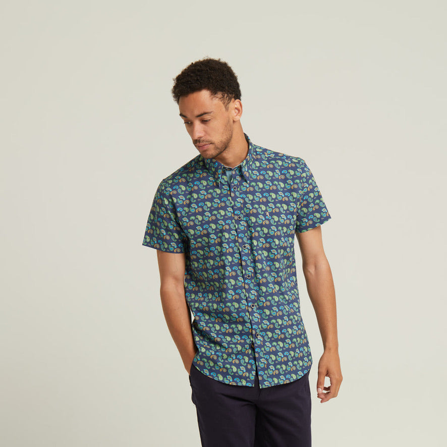 Gabicci Vintage Tedd Paisley Shirt - Insignia