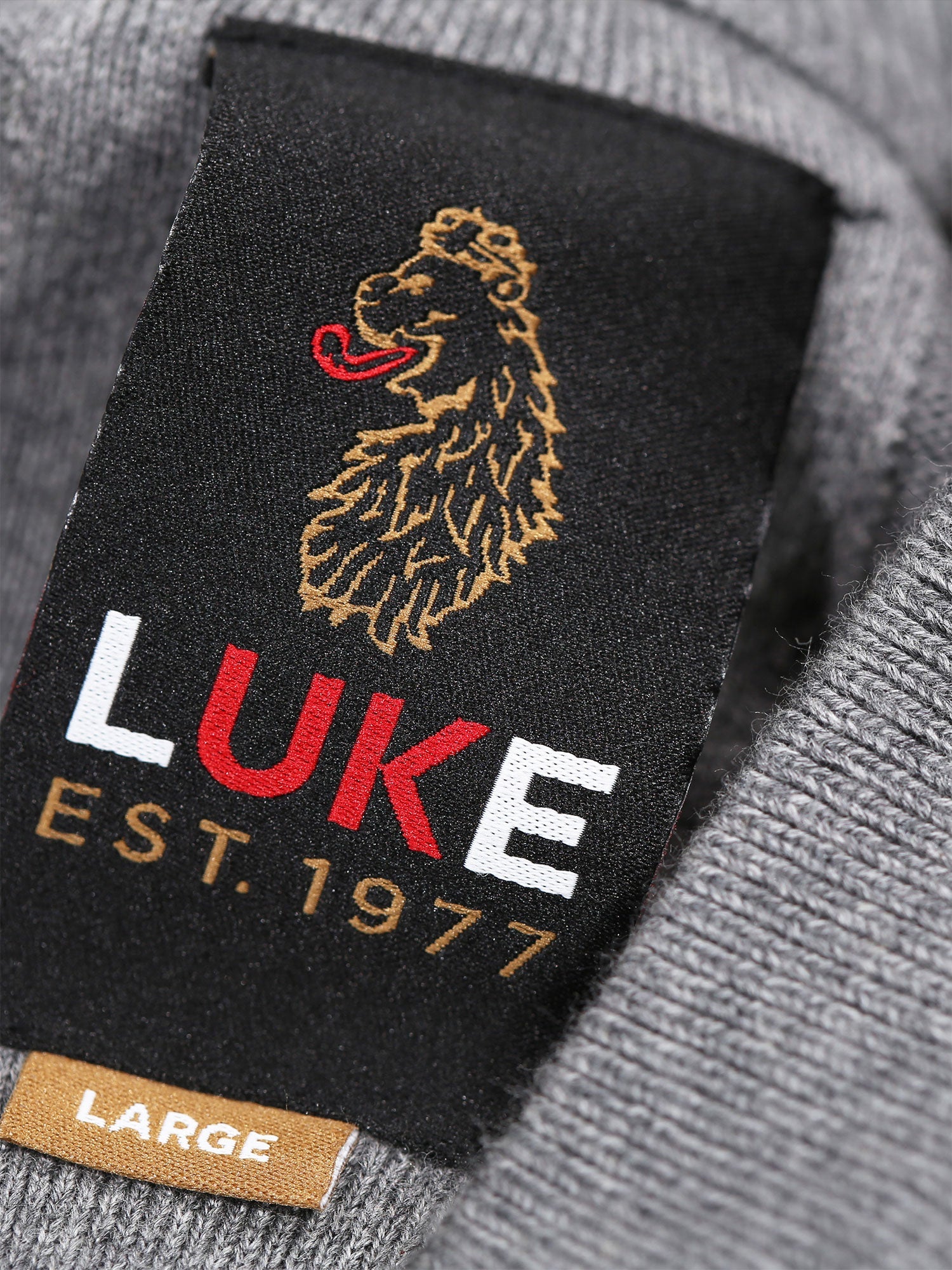 Luke 1977 Berwick Panel Crew Knit Jumper - Mid Grey