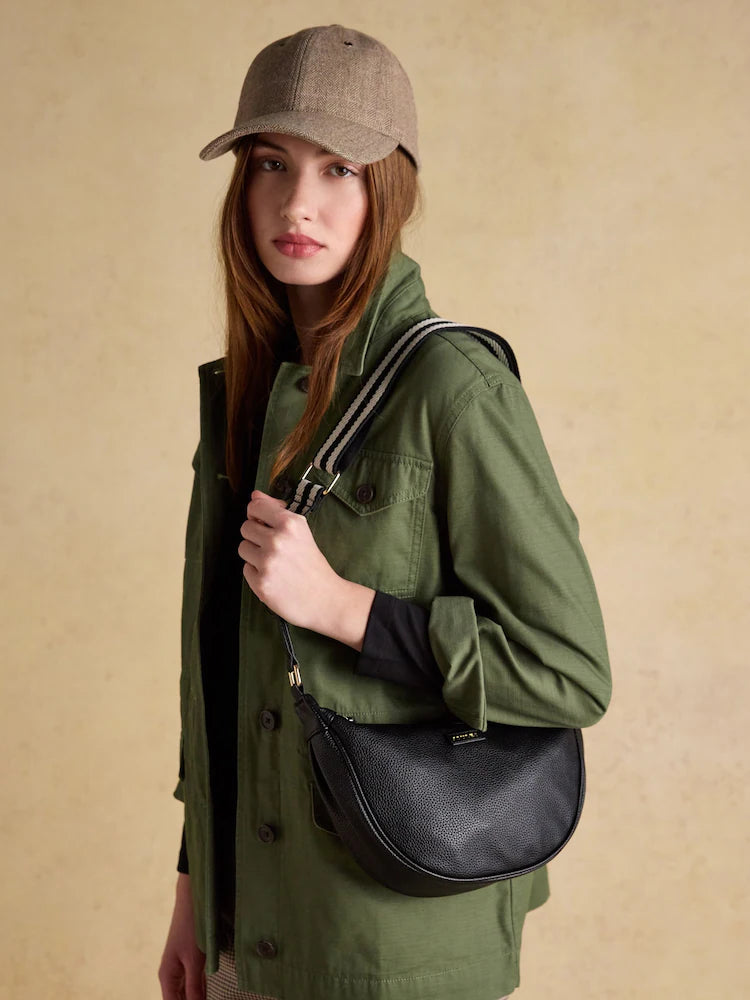 Joules Jade Black Half Moon Adjustable Cross Body Bag