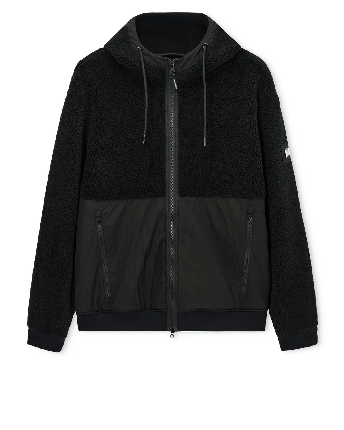 Weekend Offender Debden Zip Through Fleece Hoodie - Black