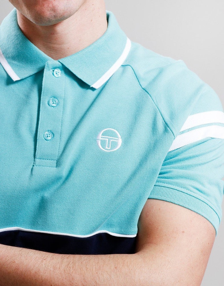 Sergio Tacchini Cambio Polo Shirt - Pool Blue/Maritime Blue/White
