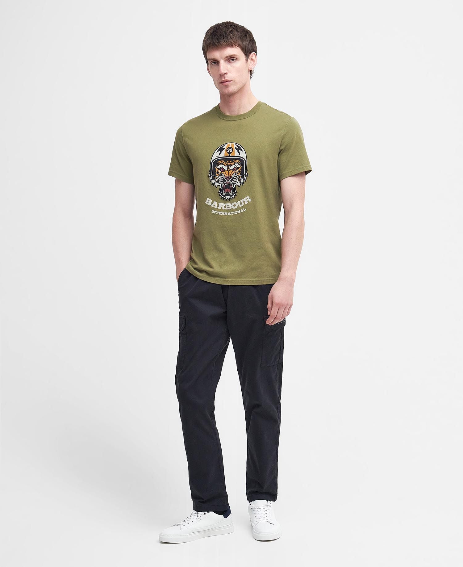 Barbour International Socket T-Shirt - Olive Branch