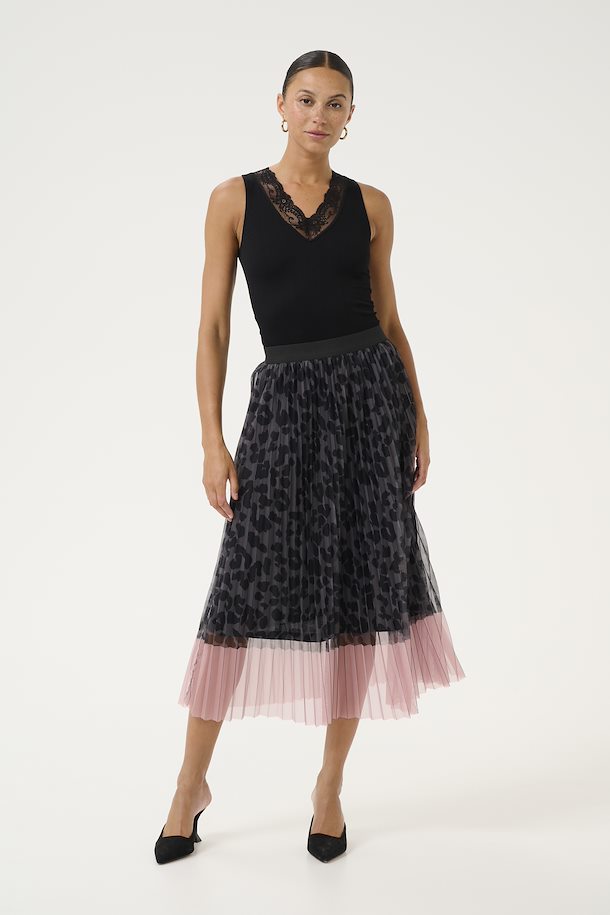 Culture Chancy Skirt - Grey Leopard/Pink