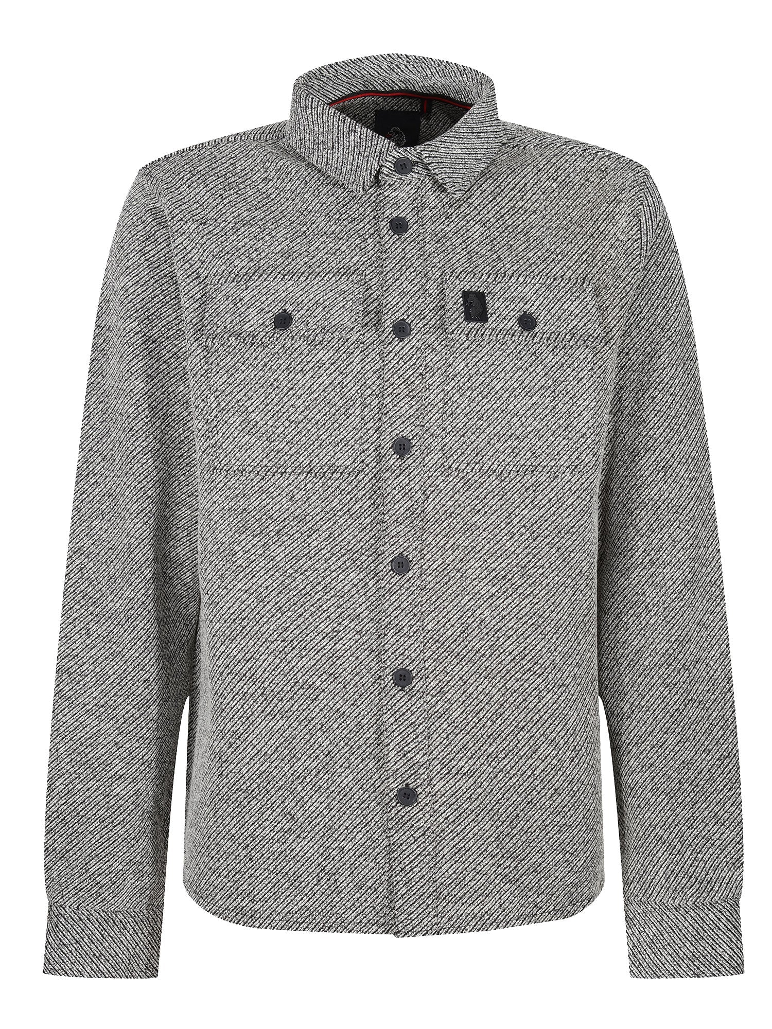 Luke Haines Long Sleeved Overshirt - Black/ White