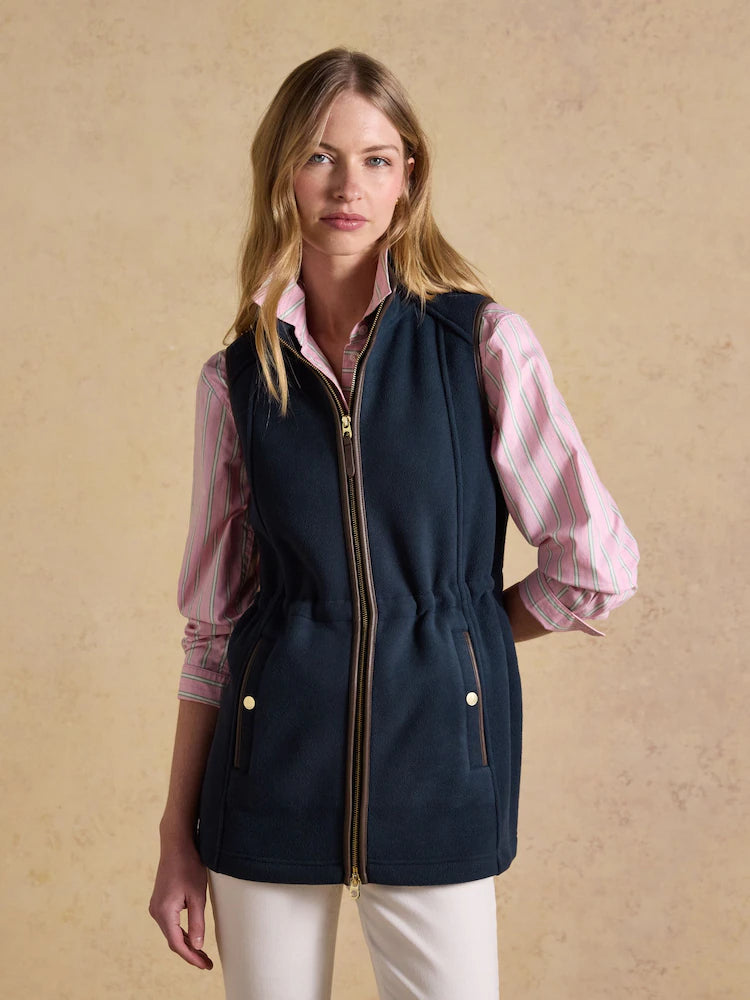 Joules Heritage Navy Blue Longline Polar Fleece Gilet