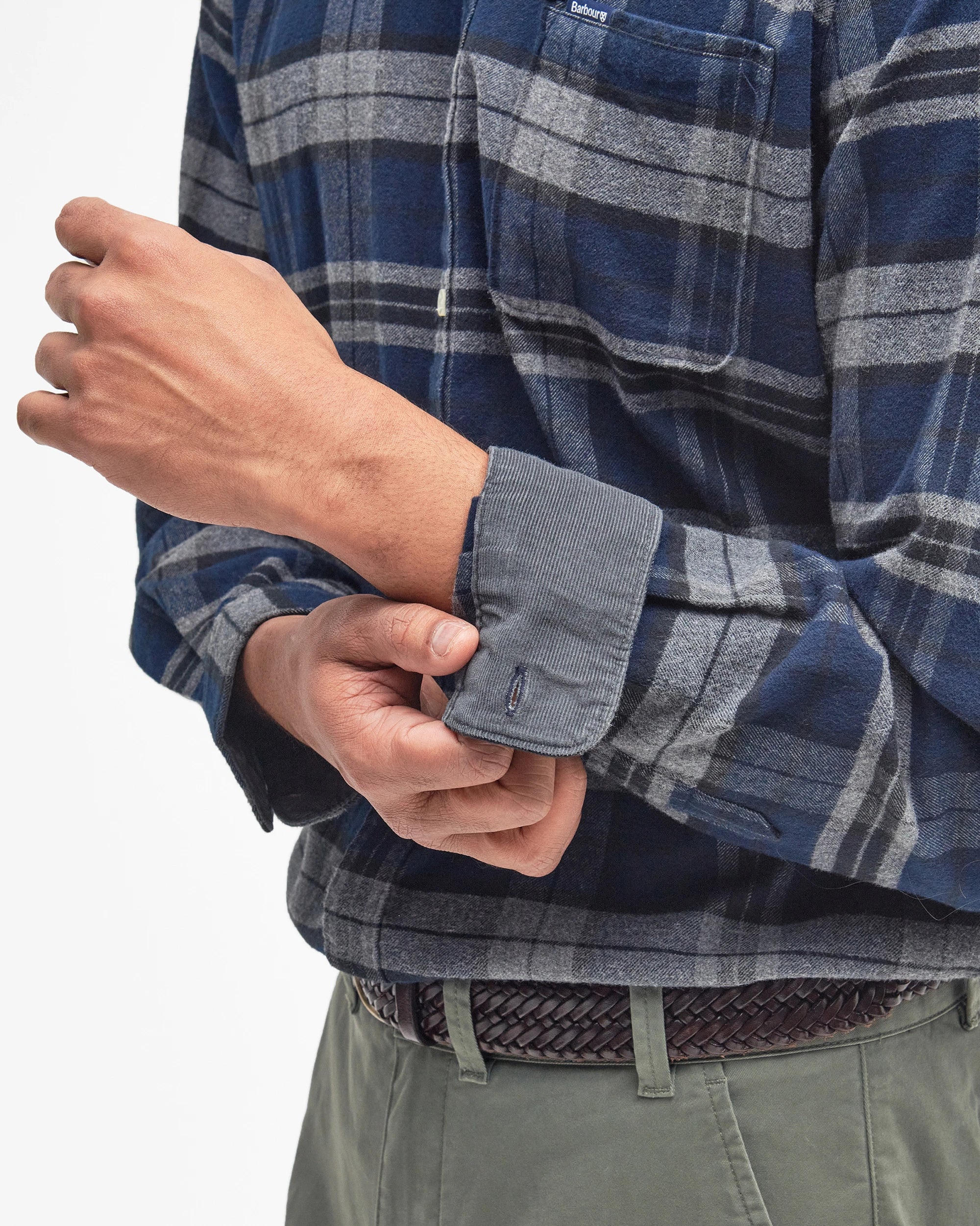 Barbour Betson Tailored Checked Shirt - Grey Marl