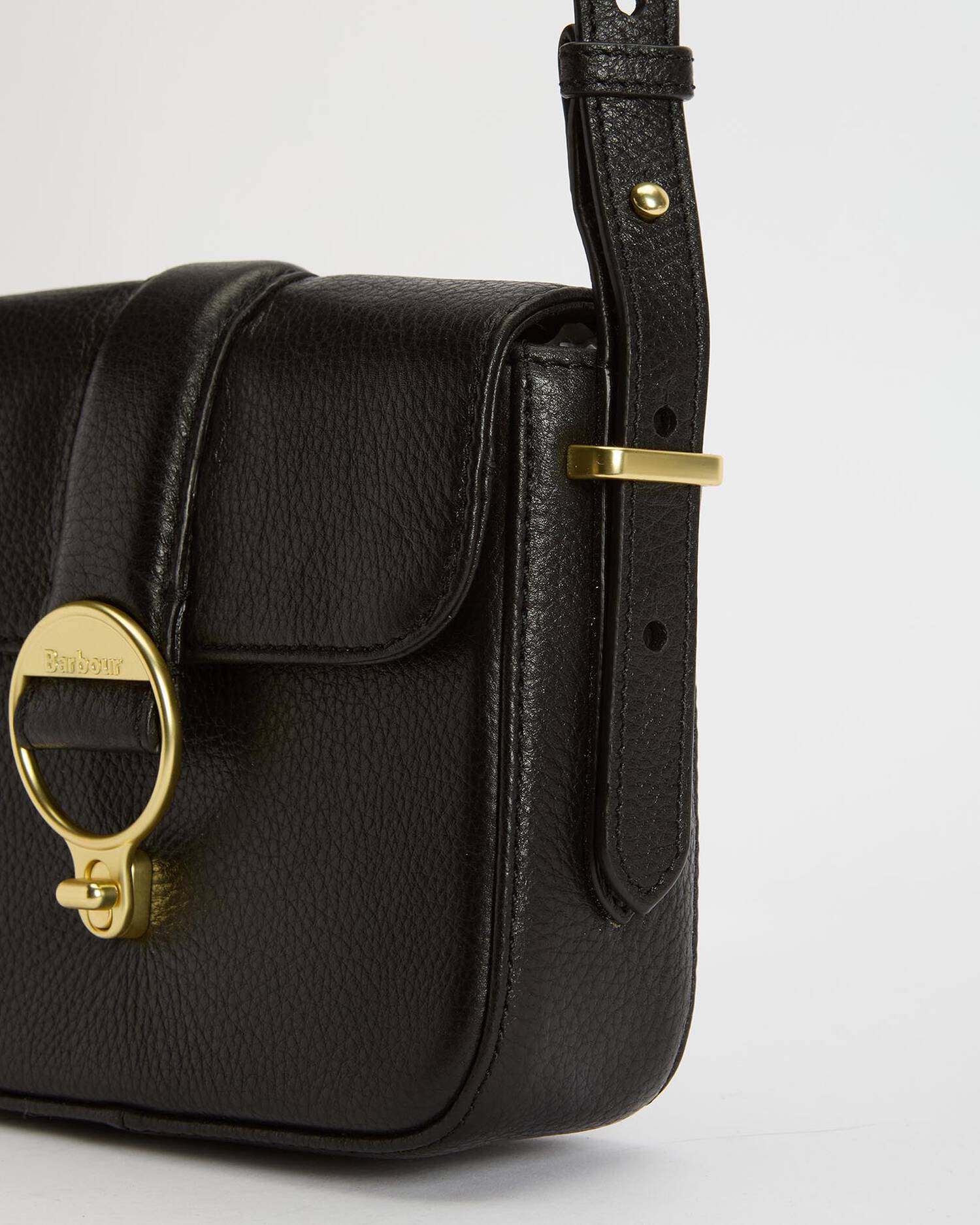 Barbour Mini Rosa Leather Crossbody Bag - Black
