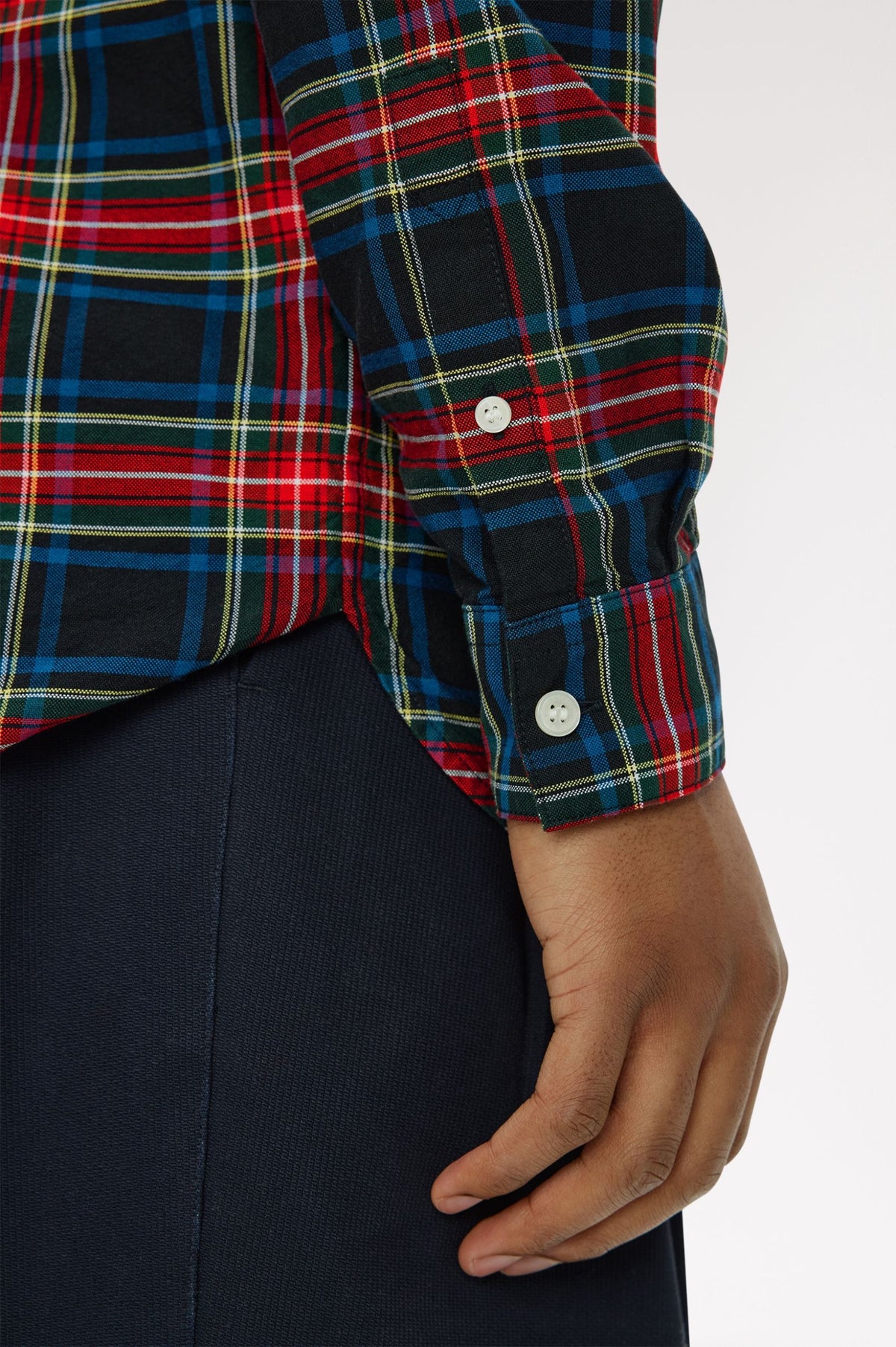 Fred Perry Stewart Tartan Oxford Shirt - Black