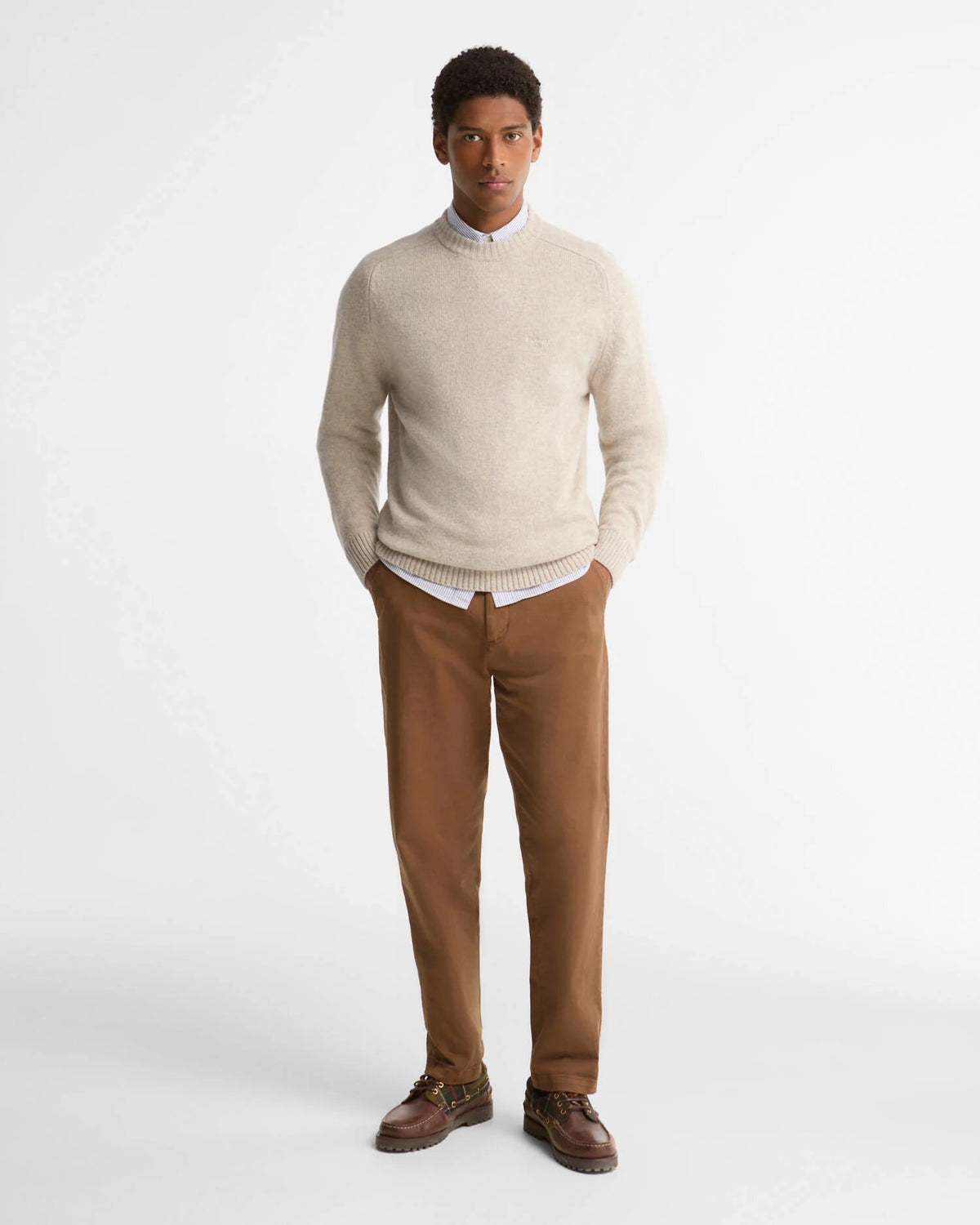 Barbour Newtown Crew Neck Sweater - Light Grey