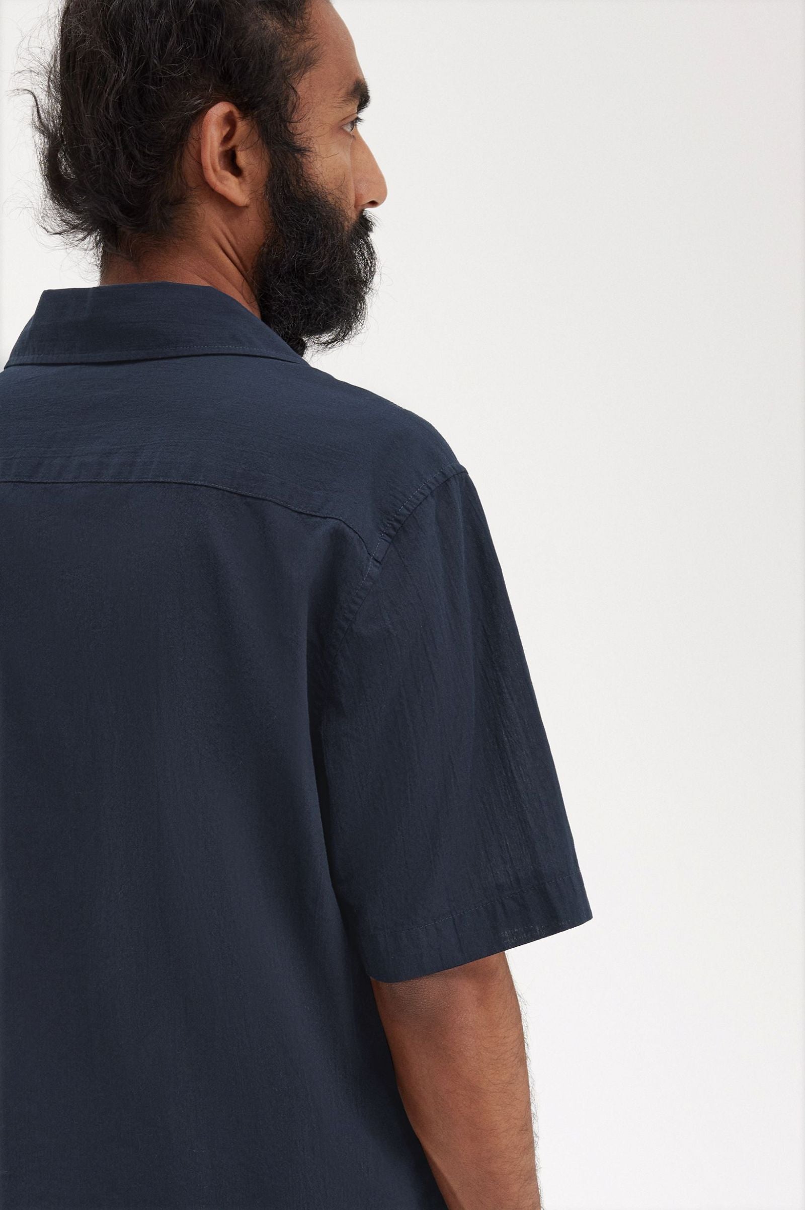 Fred Perry Lightweight Texture Revere Collar Shirt - Anchor Grey
