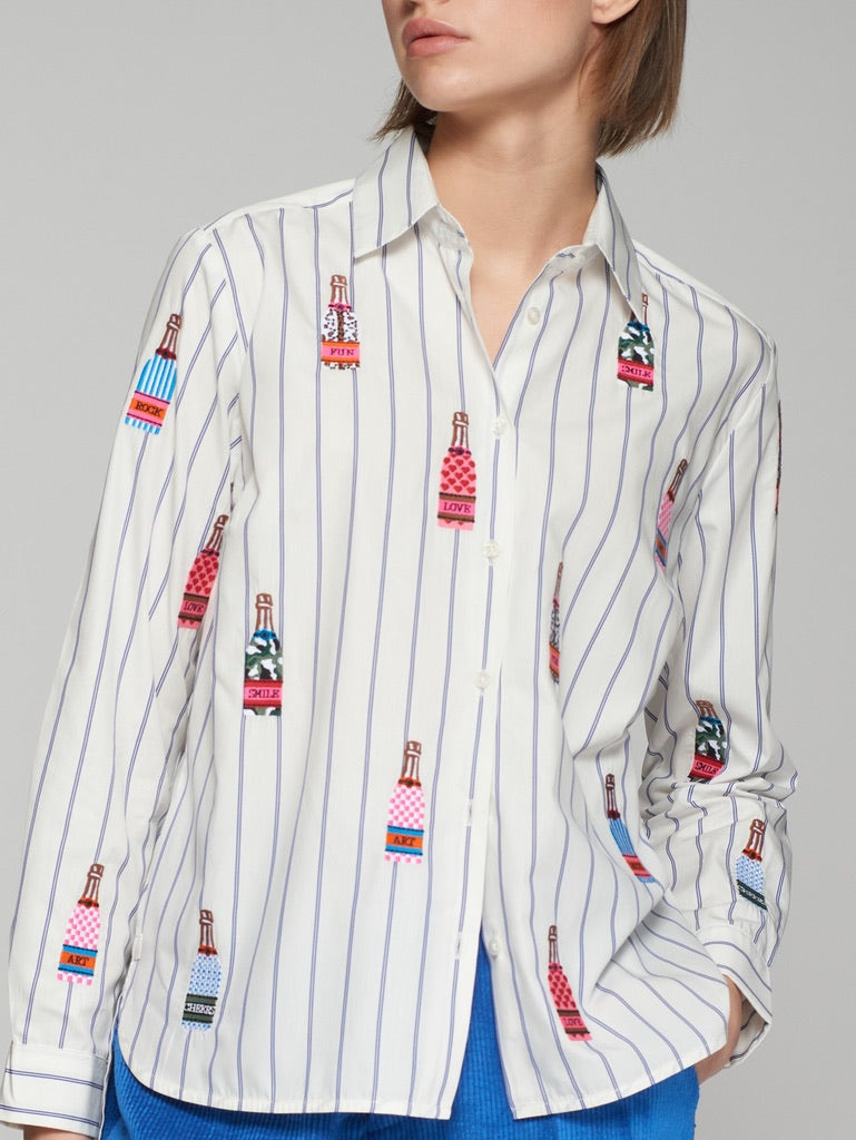 Vilagallo Isabella Blouse - Poplin Rayas