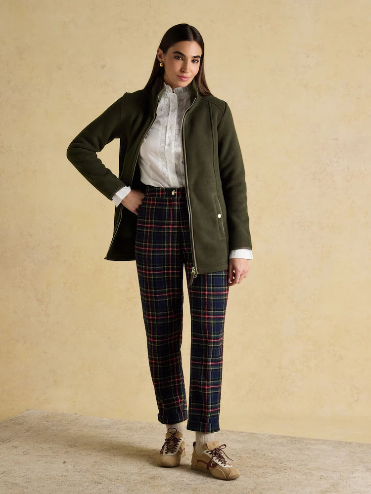 Joules Heritage Green Longline Zip Up Polar Fleece
