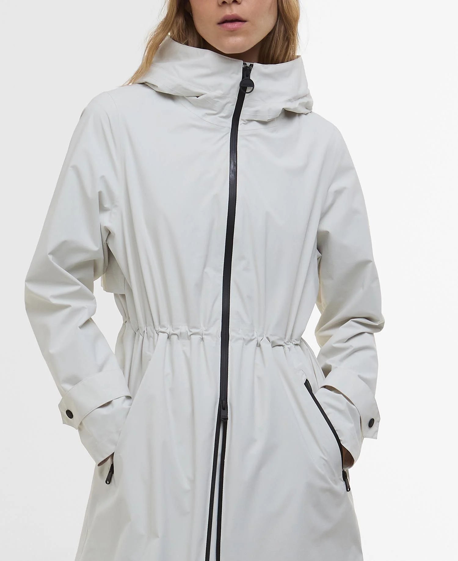 Barbour International Longline Kyra Waterproof Jacket - Silver Birch