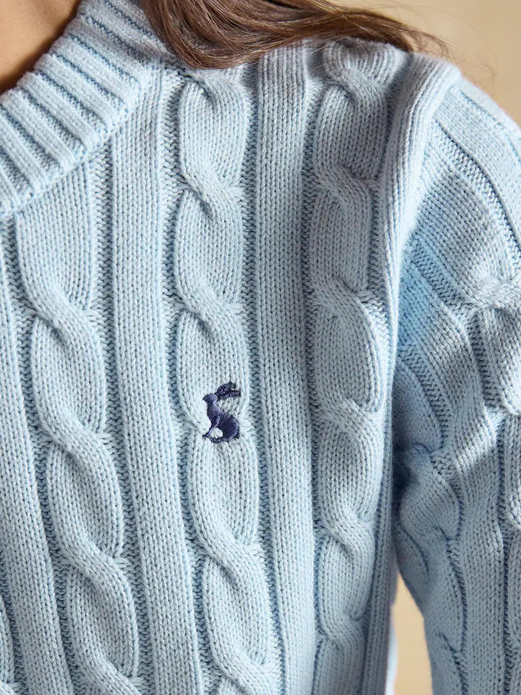 Joules Classic Cable Knit  - Ice Blue