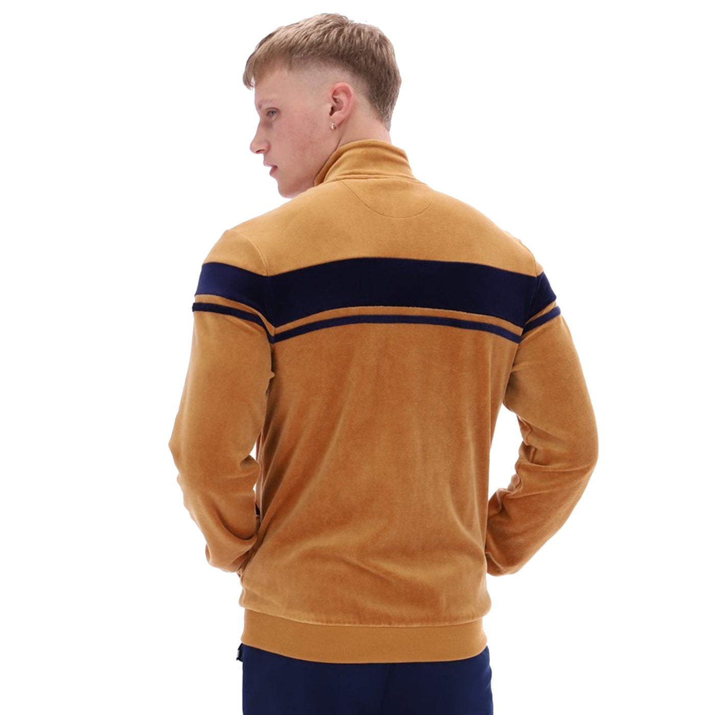 Sergio Tacchini Damarind Velour Track Top - Almond/Maritime Blue