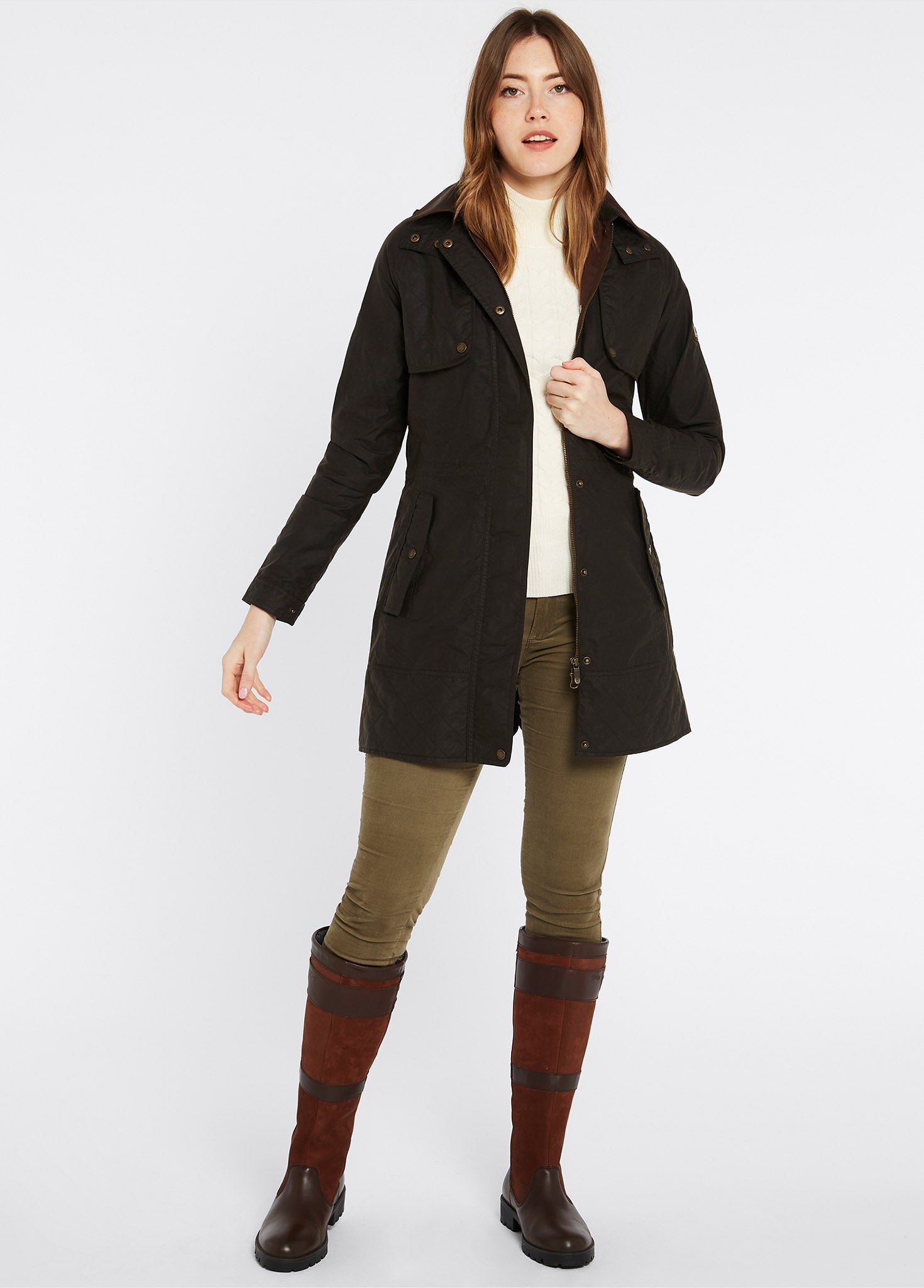 Dubarry Radford Ladies Waxed Jacket - Verdigris