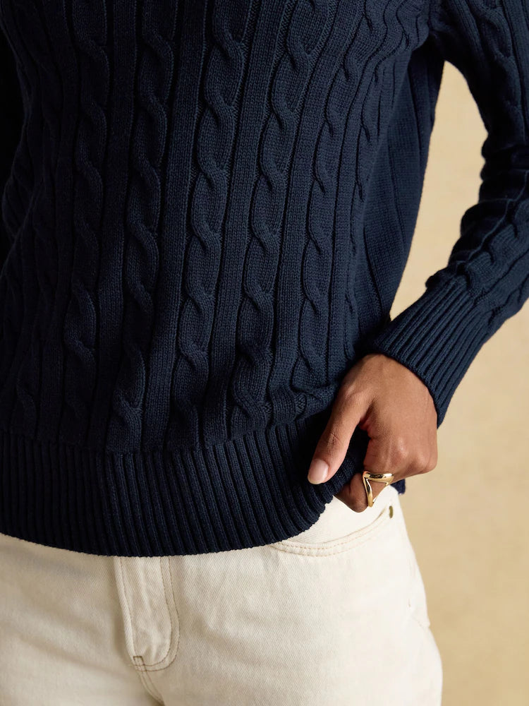 Joules Classic Cable Knit - Navy