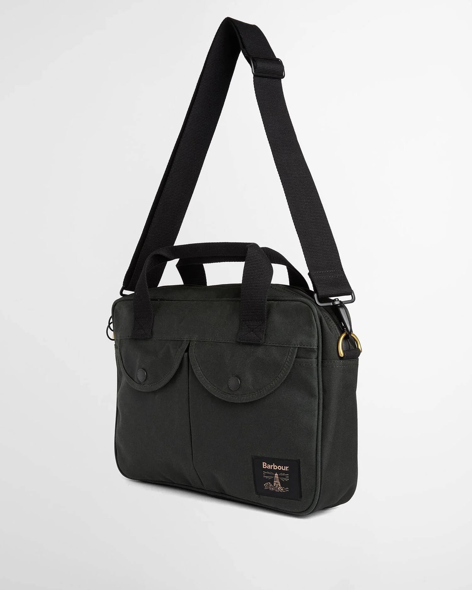 Barbour Field Wax Laptop Bag - Sage