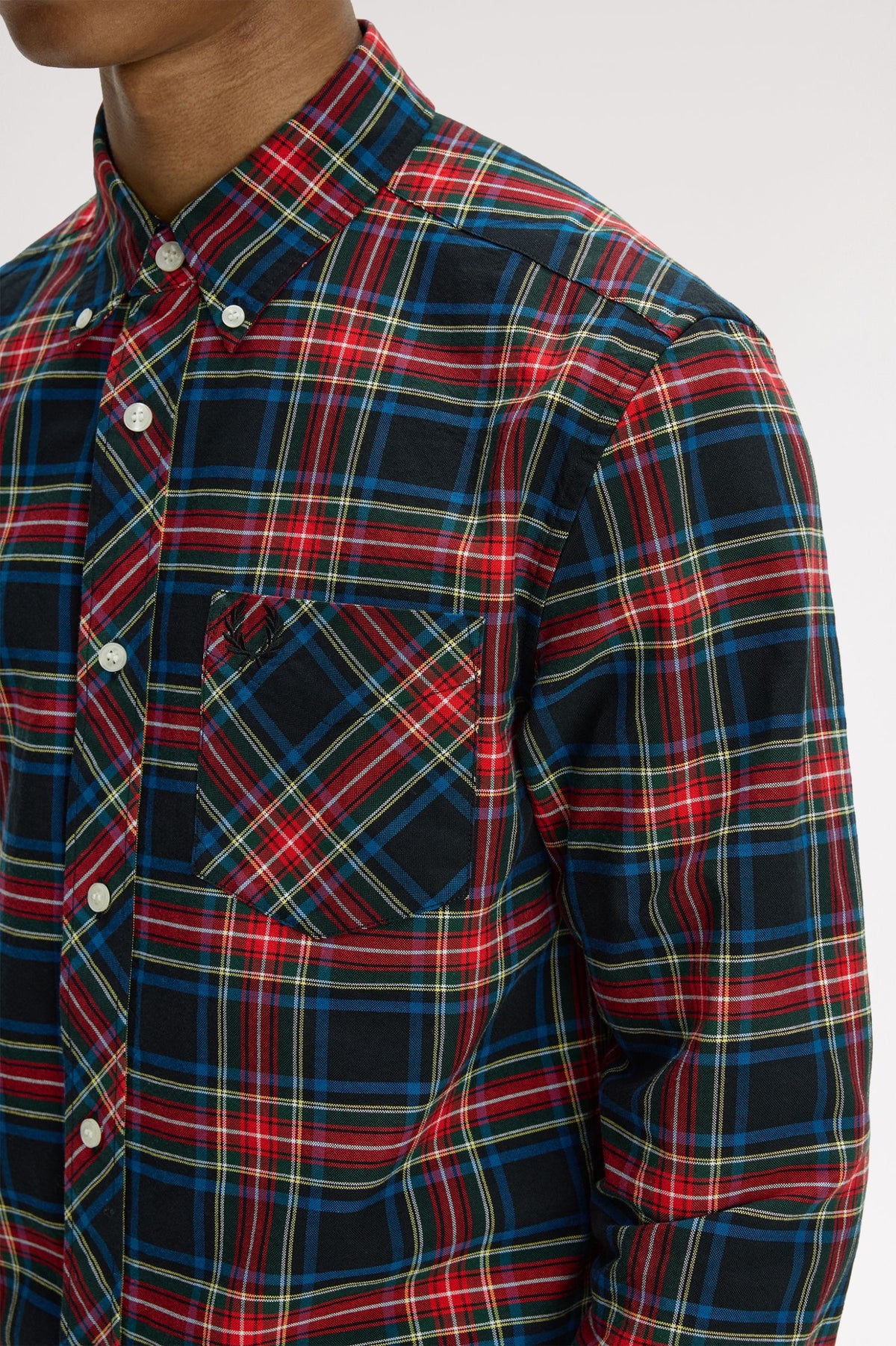 Fred Perry Stewart Tartan Oxford Shirt - Black