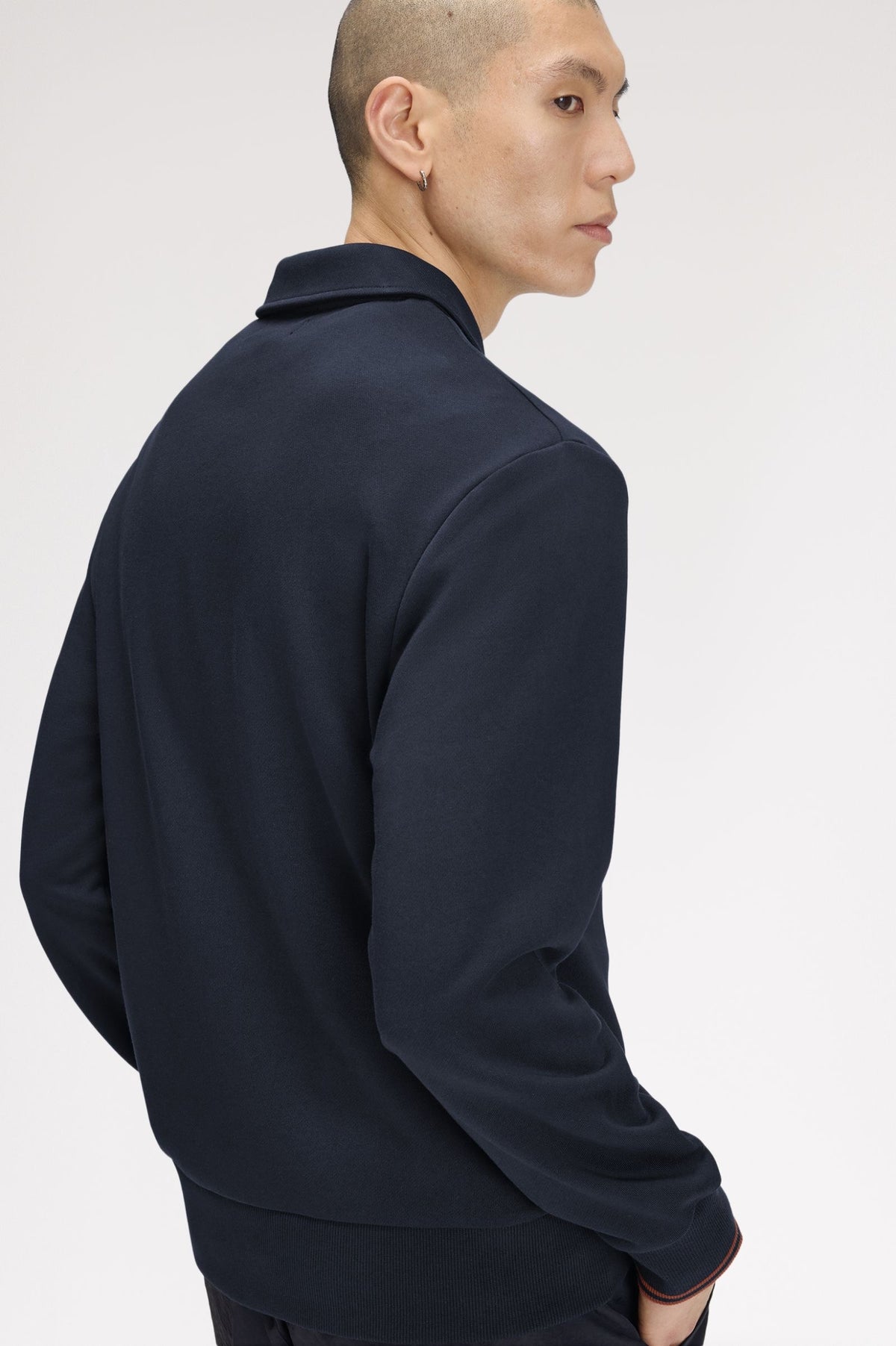 Fred Perry Half Zip Collared Sweatshirt - Navy