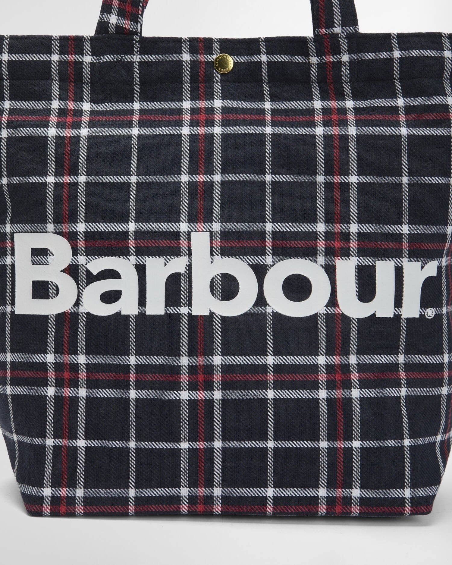 Barbour Mini Telfield Tartan Tote Bag - Navy/Red Check