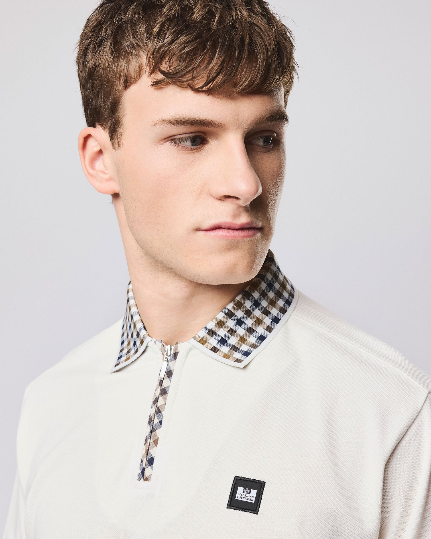 Weekend Offender Tipasa Jacquard Rib Polo - Ghost