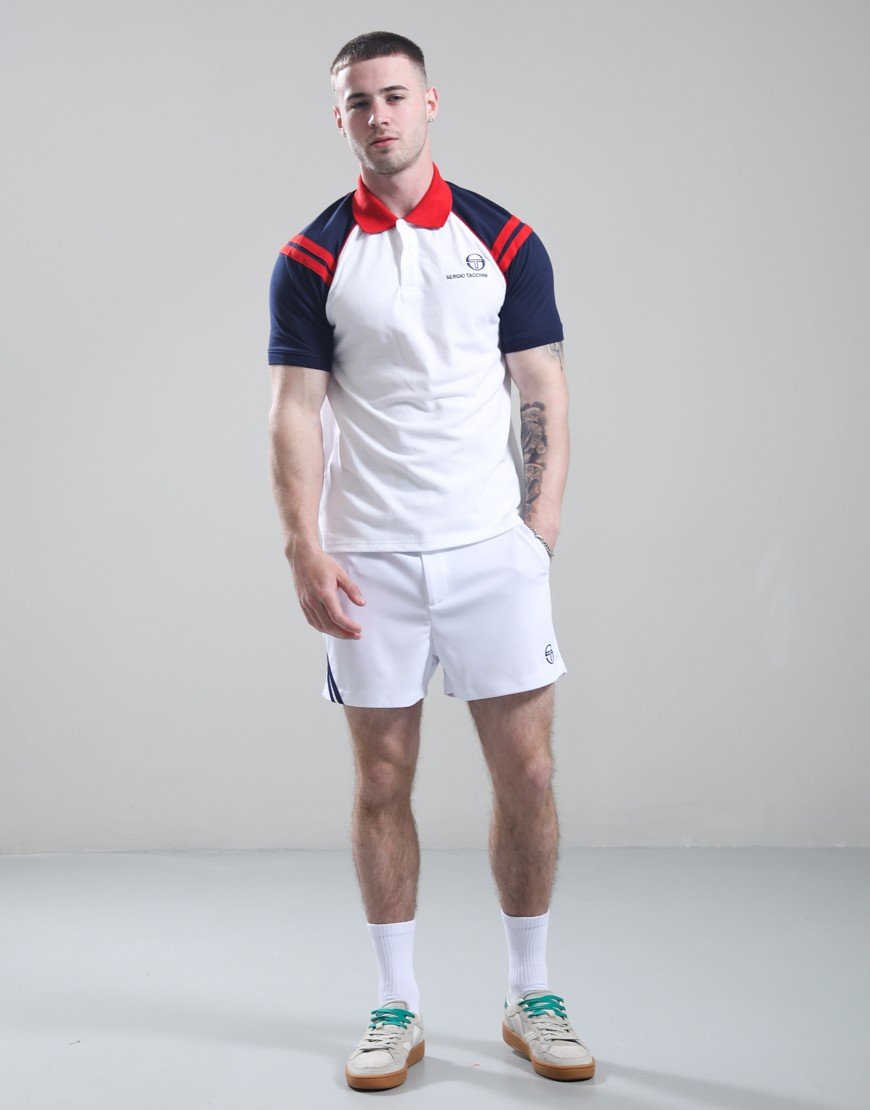 Sergio Tacchini Cortona Polo Shirt - White/Maritime Blue