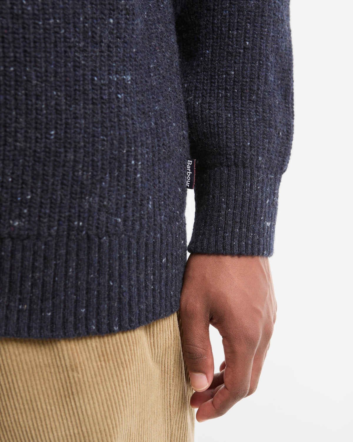 Barbour Essentials Fleck Half Zip Jumper - Navy