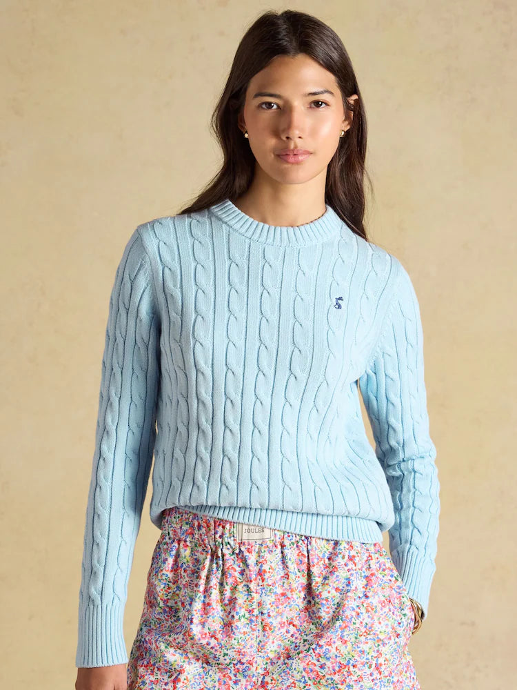 Joules Classic Cable Knit  - Ice Blue