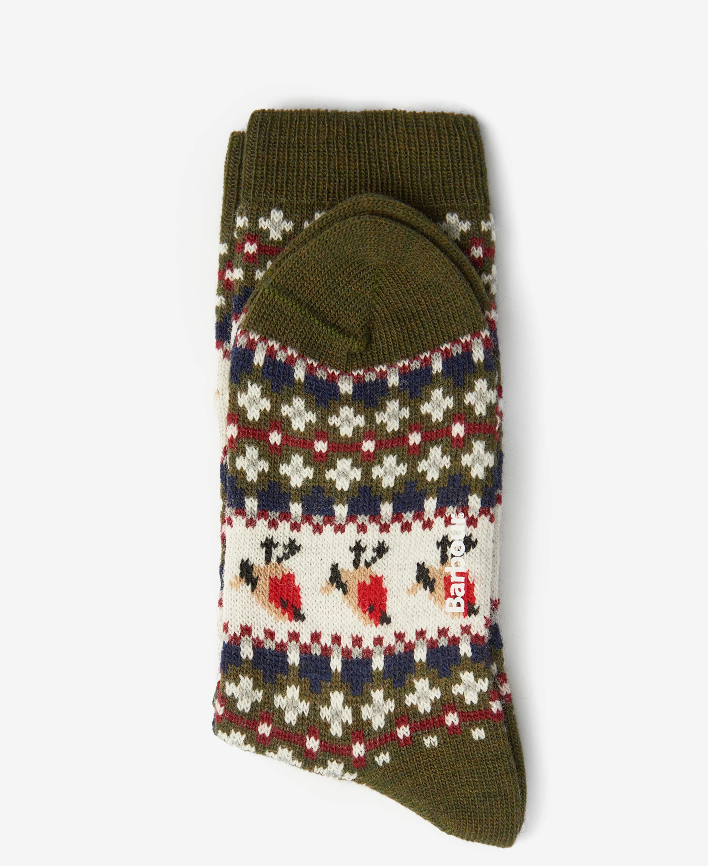 Barbour Robin Fairisle Socks - Olive