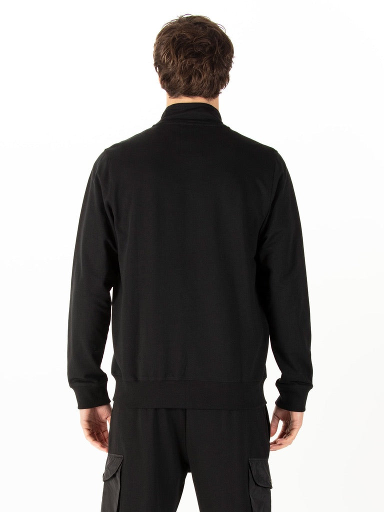 Luke 1977 Sutton Contrast Pocket Funnel Full Zip Jumper - Black