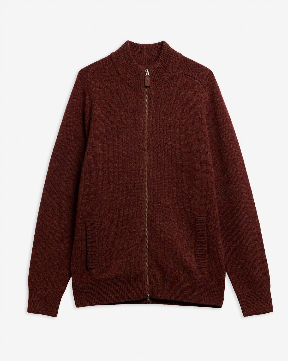 Barbour Talder Zip Through Knitted Jumper - Russet