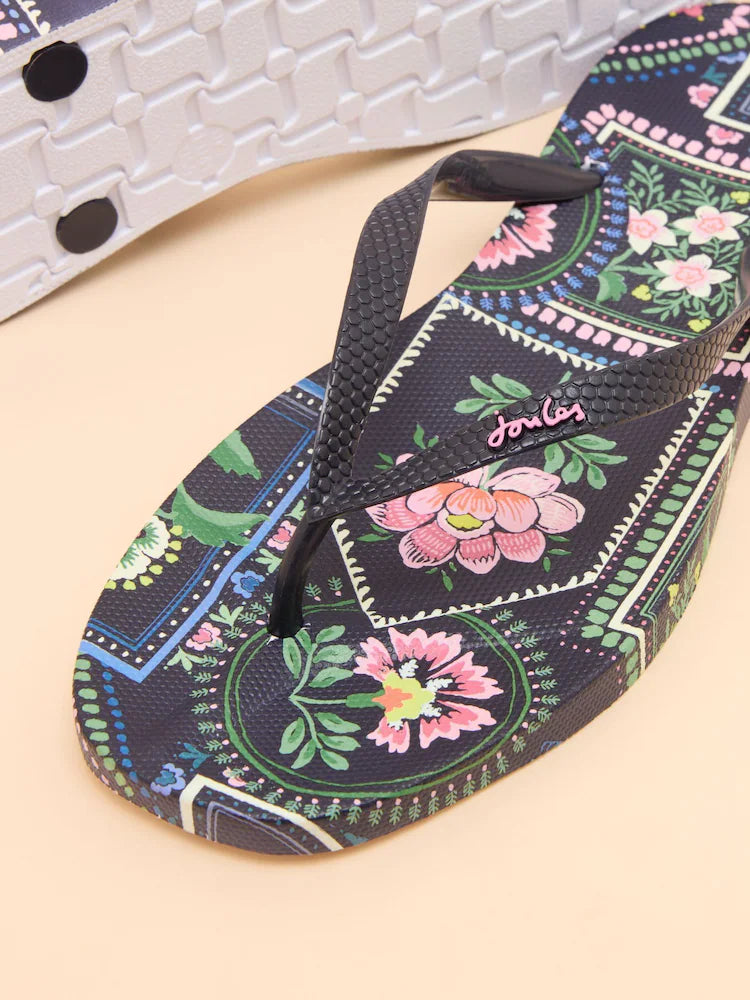 Joules Sunvale Floral Flip Flops